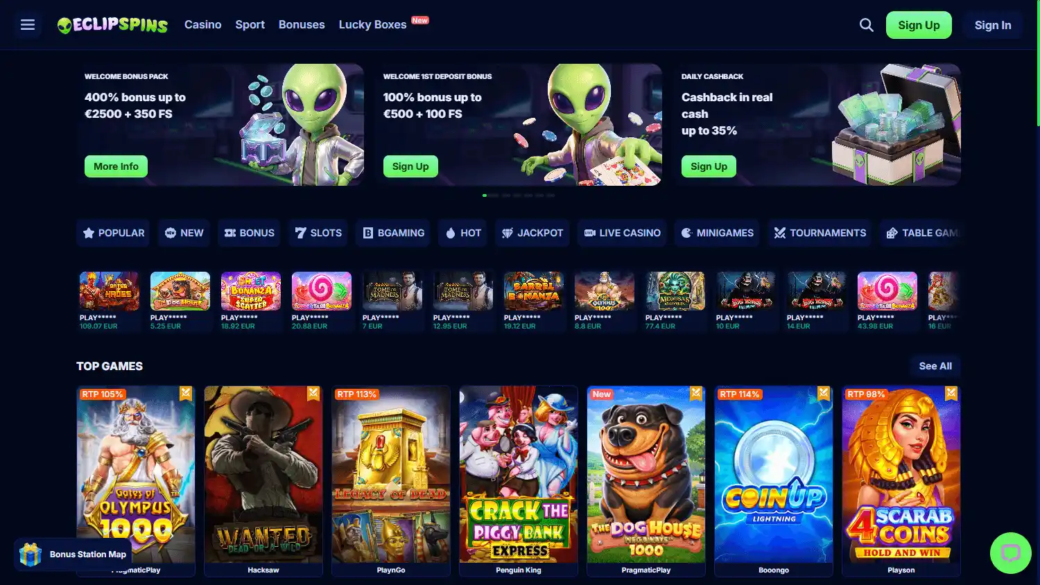 Eclipspins Casino screenshot 1