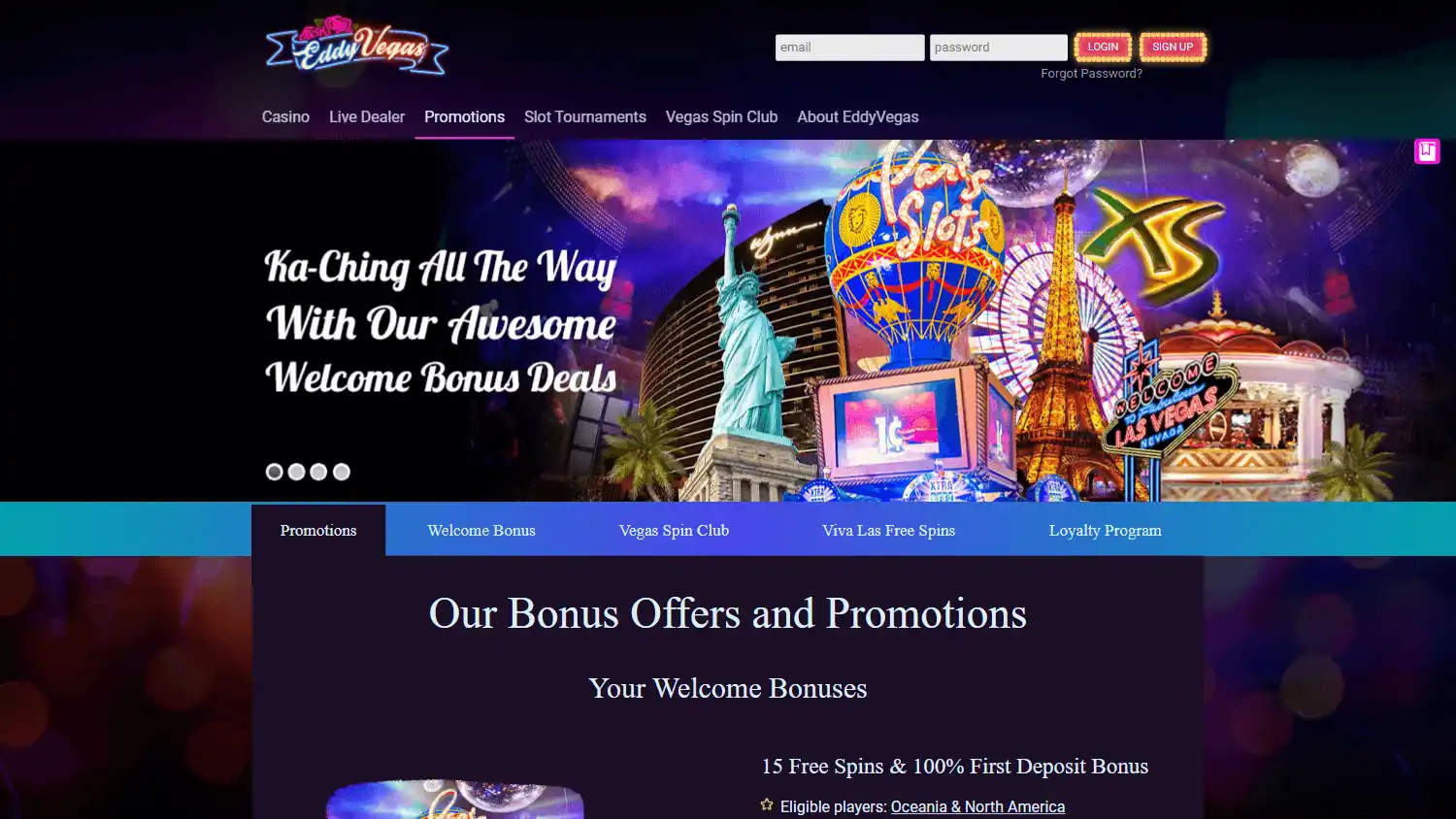 EddyVegas Casino screenshot 2