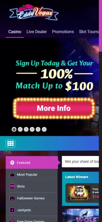 EddyVegas Casino screenshot 3