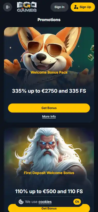 EgoGames Casino screenshot 6