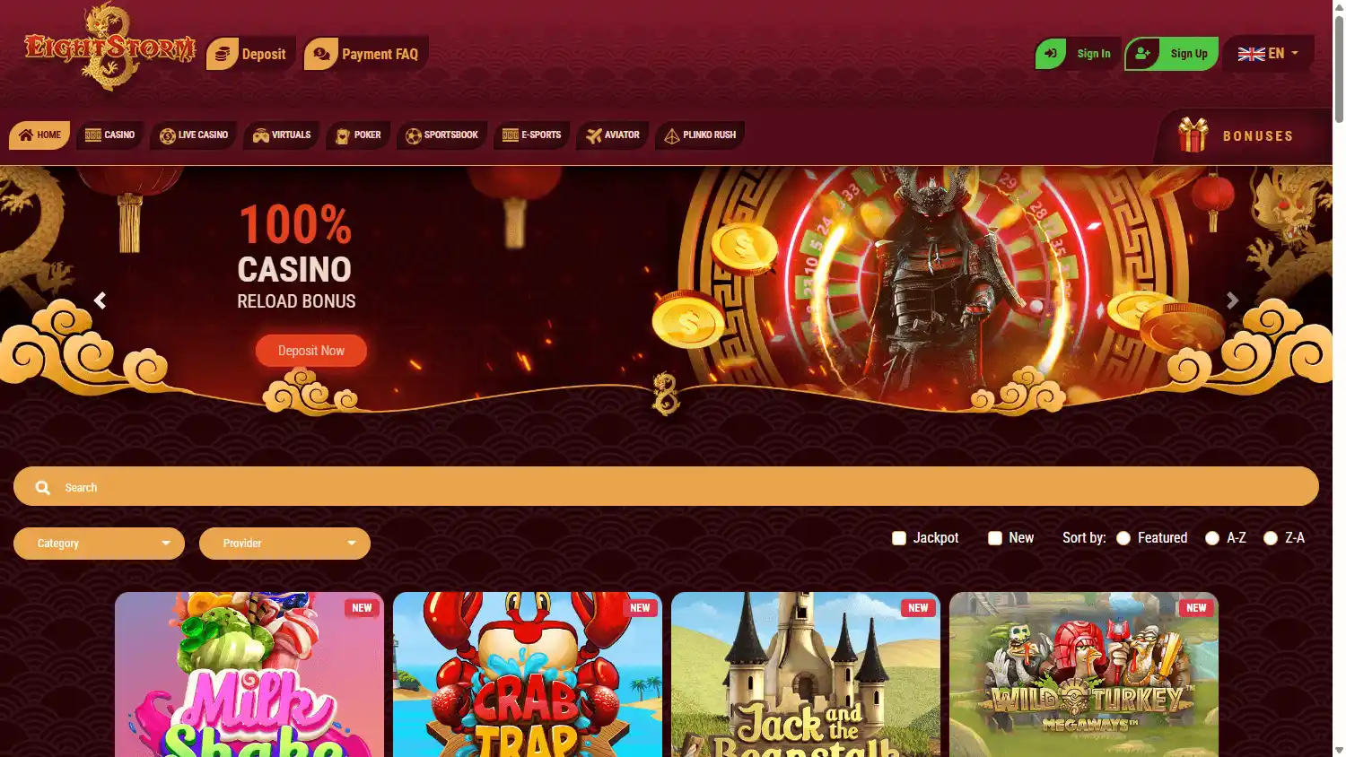 EightStorm Casino screenshot 2