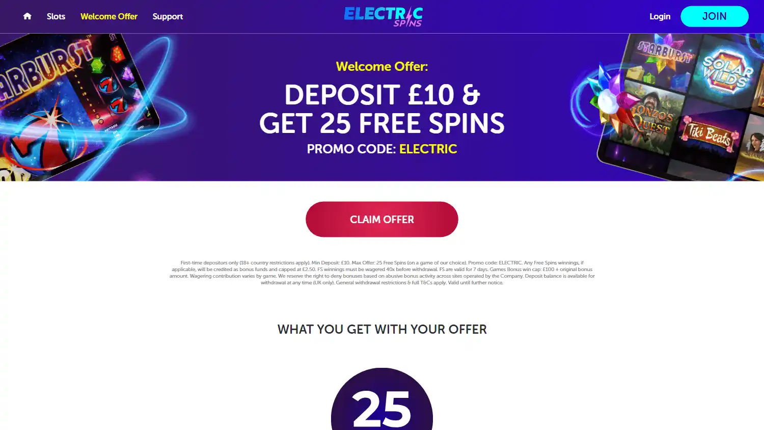 Electric Spins Casino screenshot 3