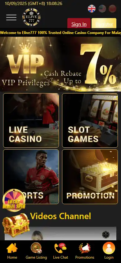Elive777 Casino screenshot 4