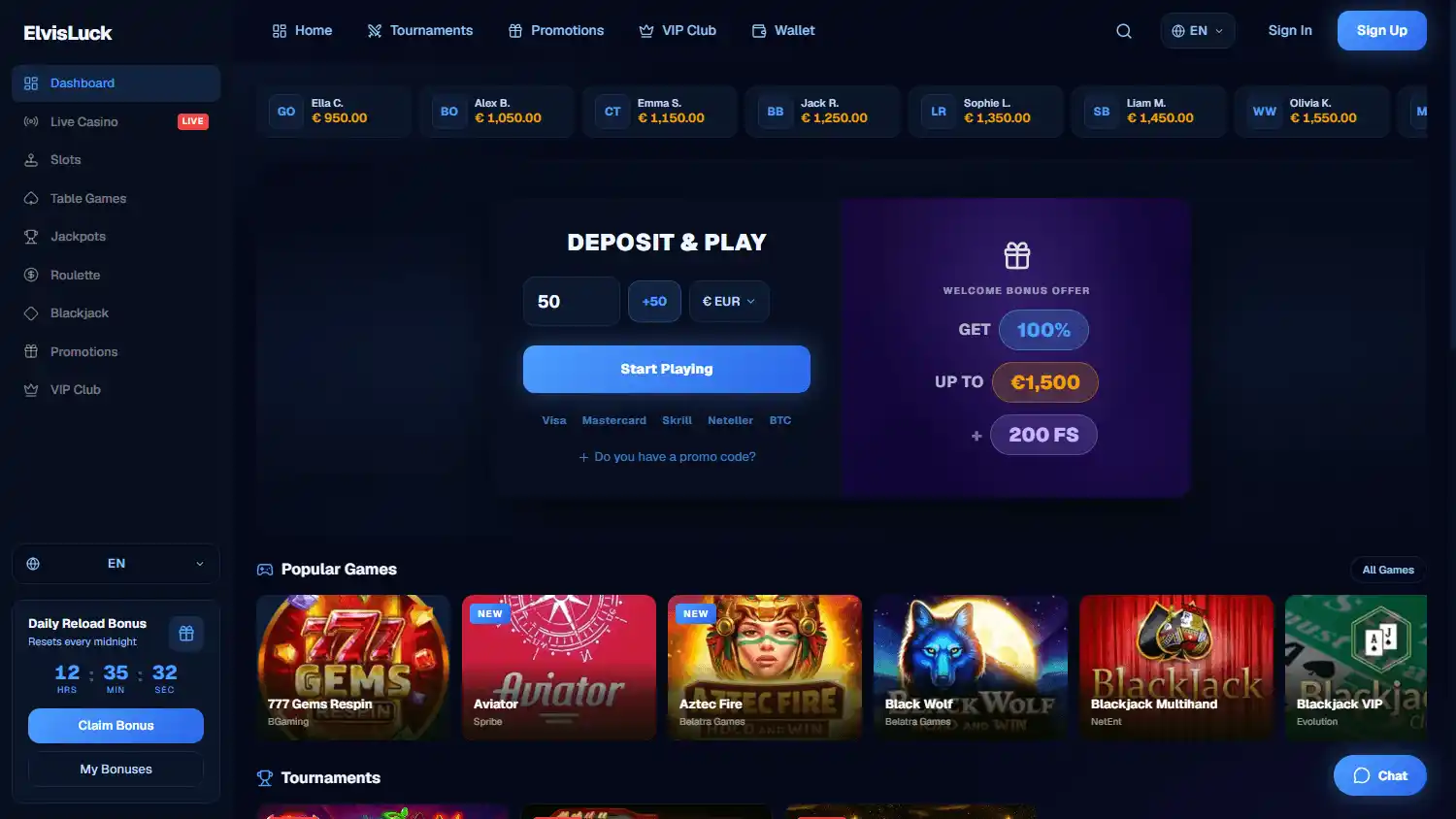 ElvisLuck Casino screenshot 1