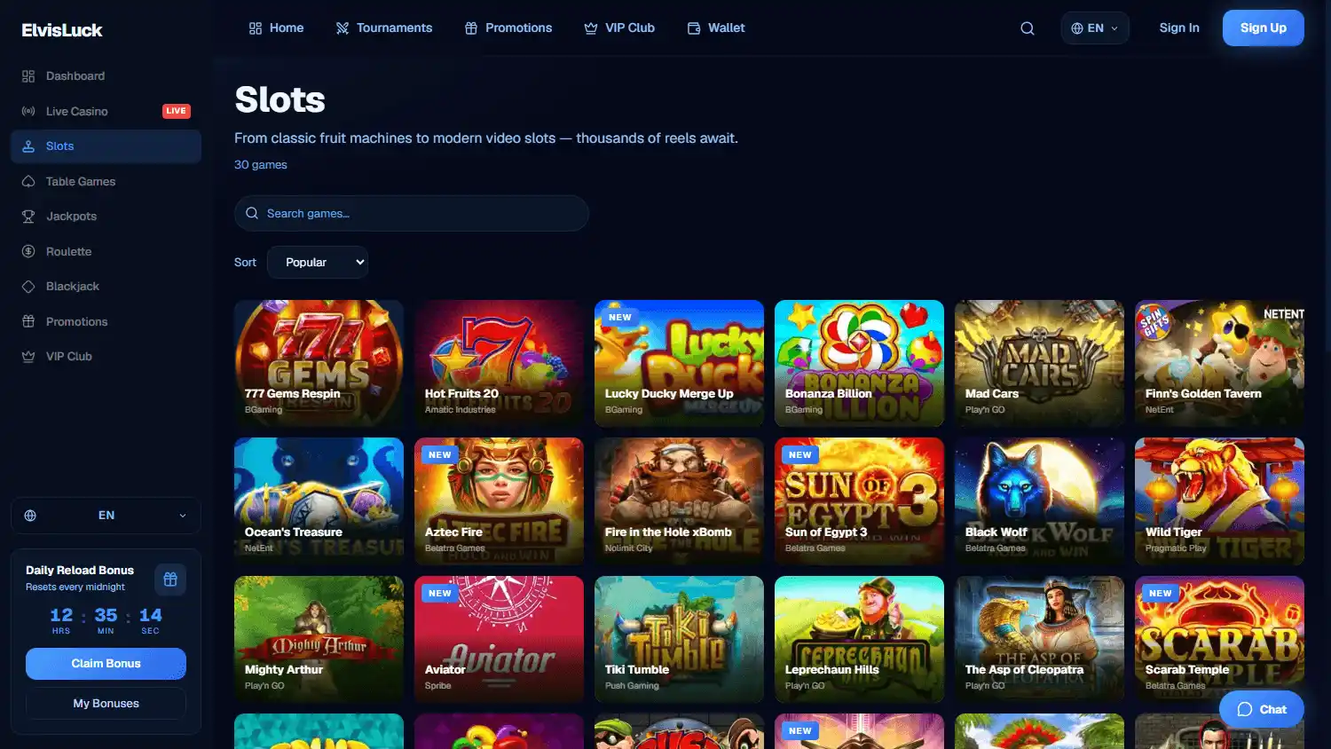 ElvisLuck Casino screenshot 2