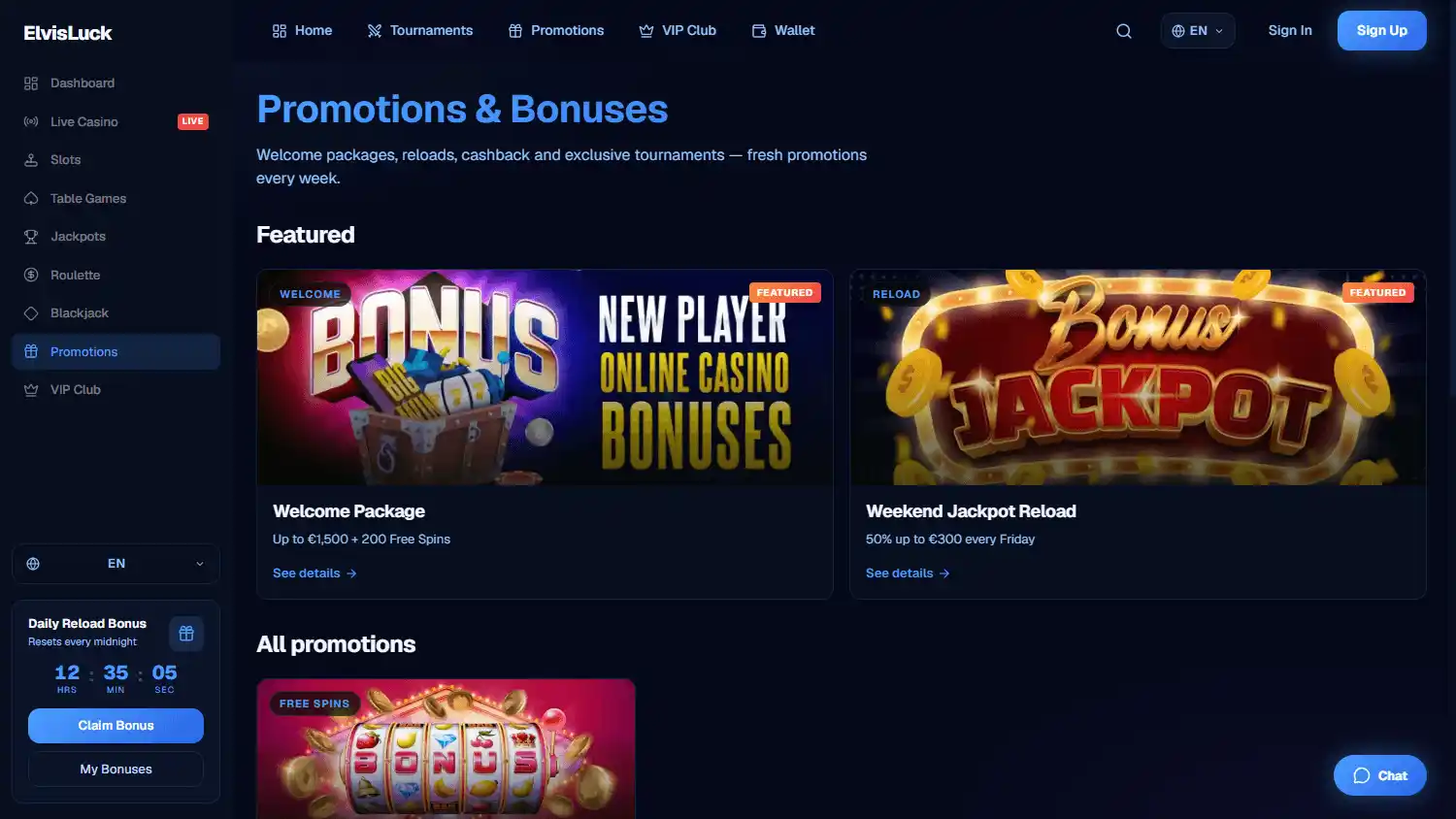ElvisLuck Casino screenshot 3