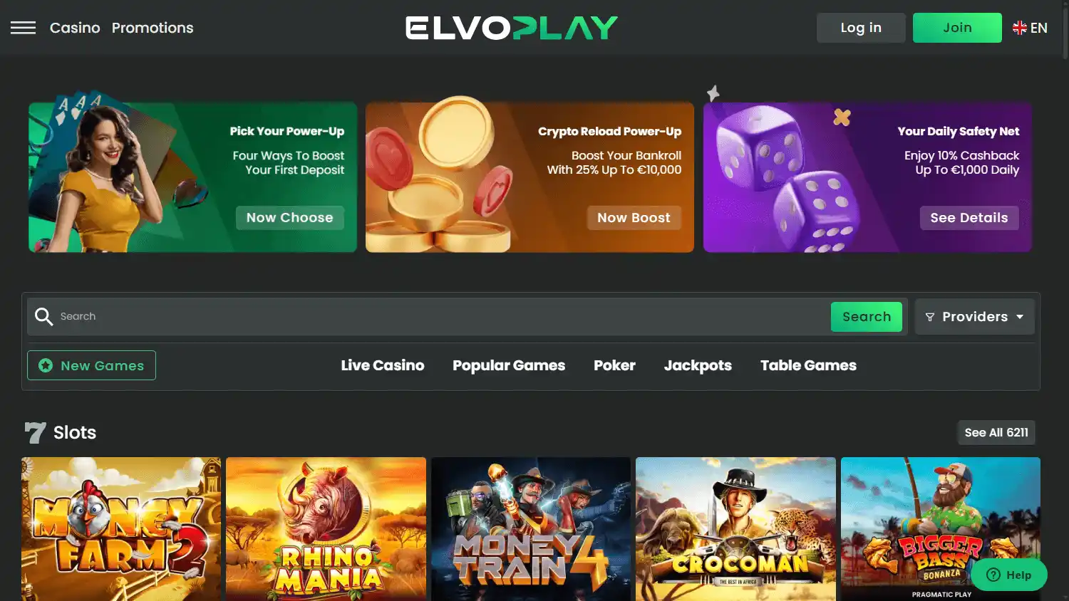 Elvoplay Casino screenshot 1