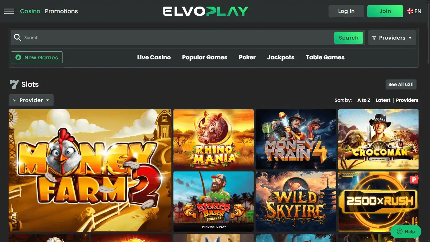 Elvoplay Casino screenshot 2