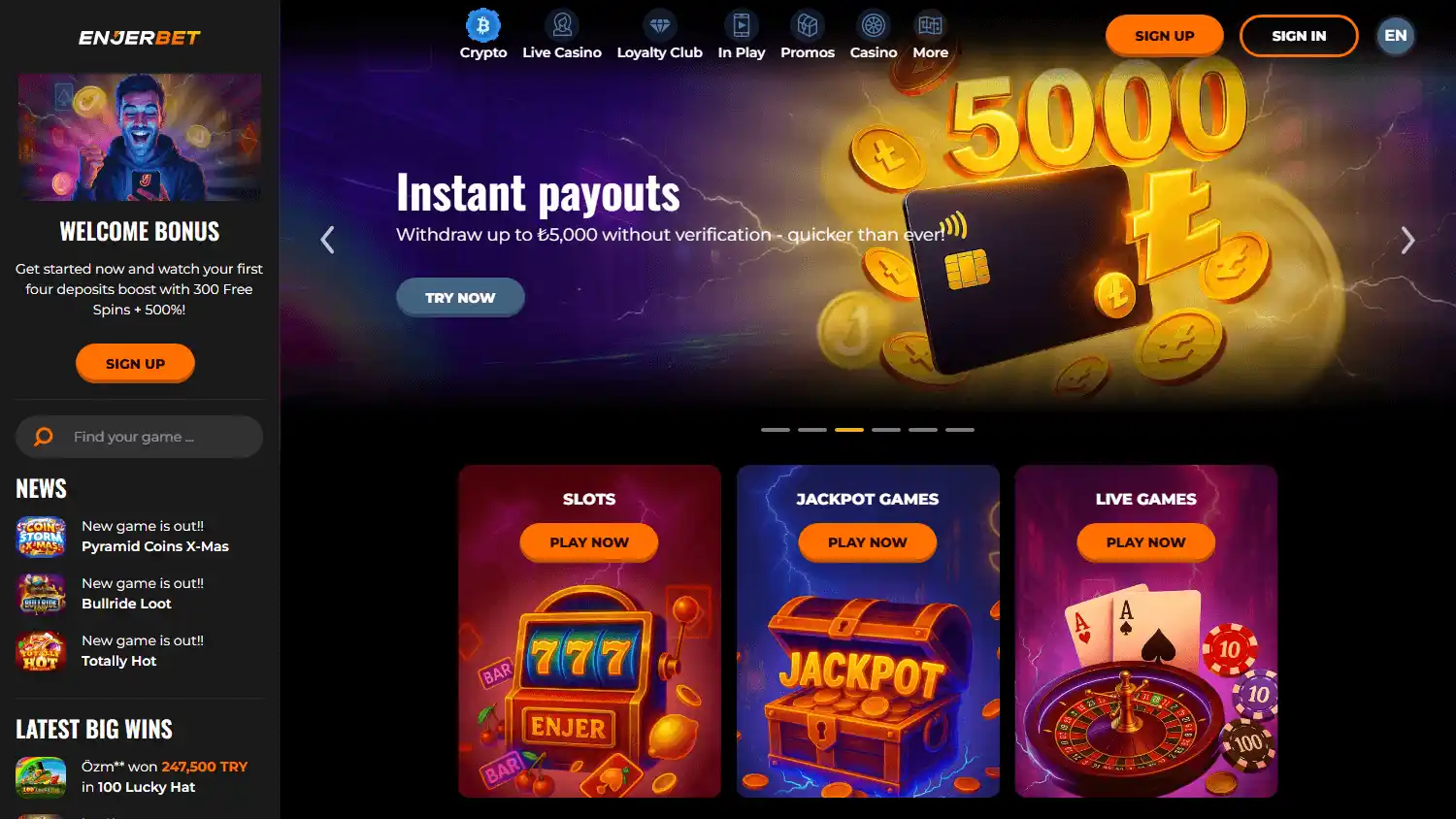 Enjerbet Casino screenshot 1