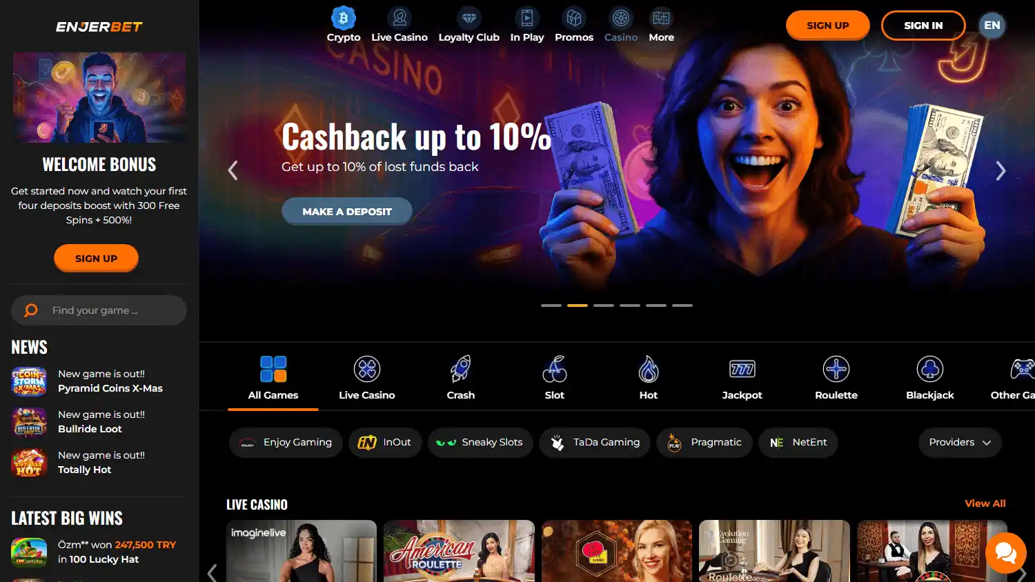 Enjerbet Casino screenshot 2