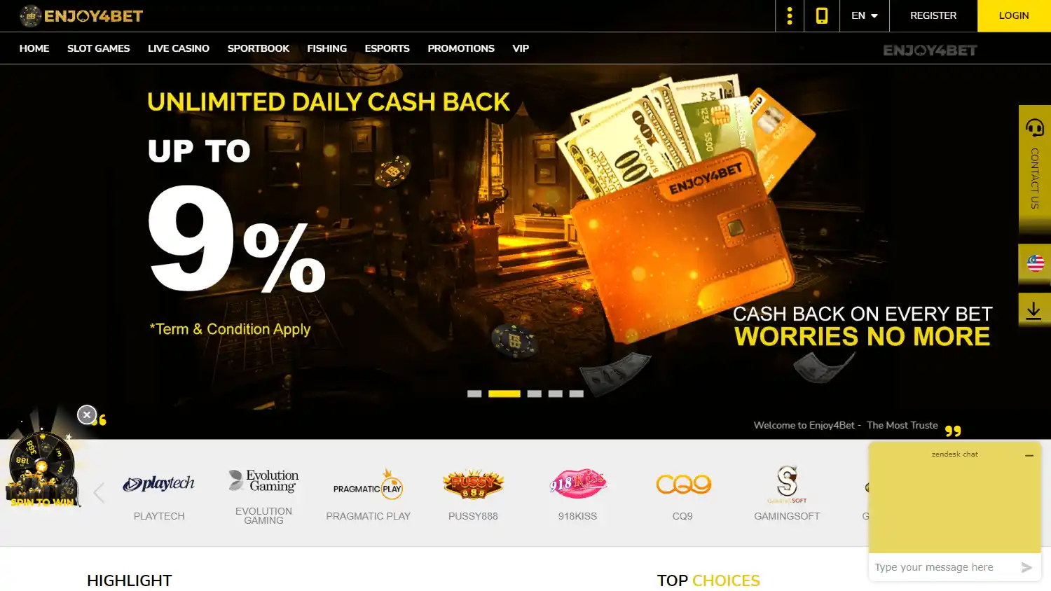 Enjoy4bet Casino MY screenshot 1