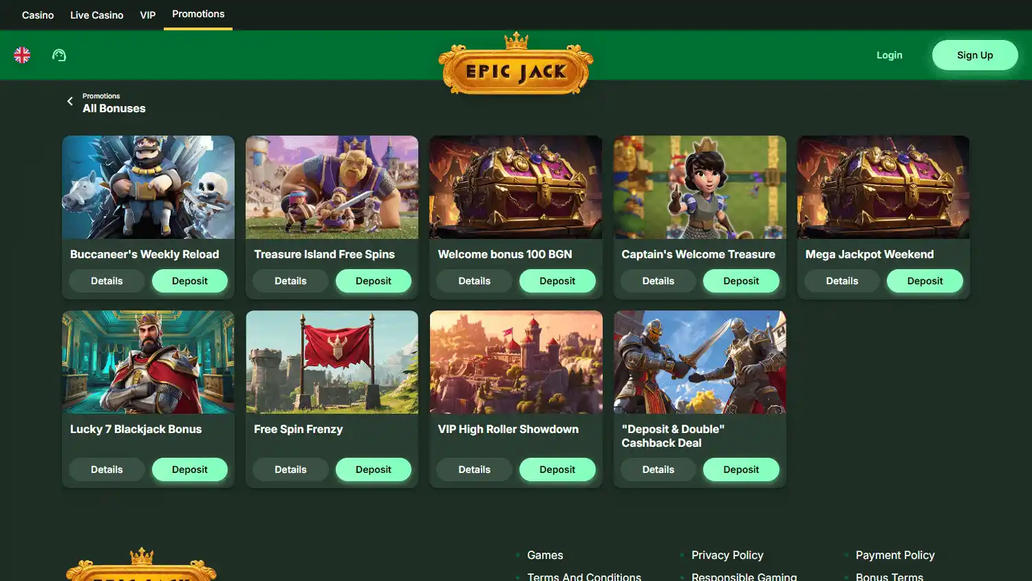 Epic Jack Casino screenshot 2