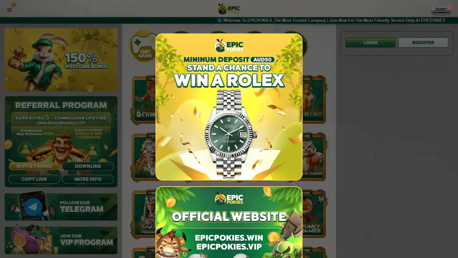 Epic Pokies Casino screenshot 1