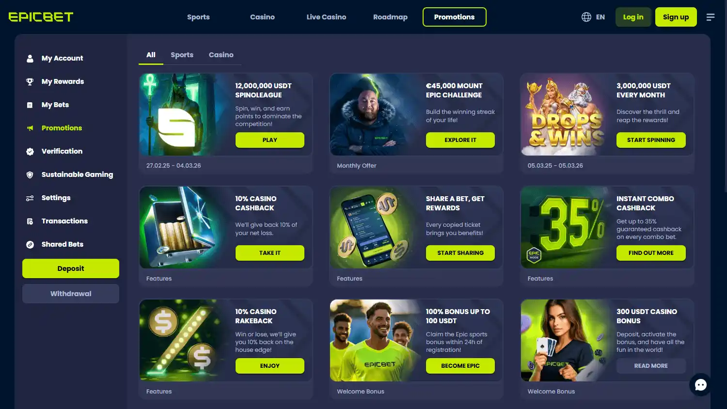Epicbet Casino screenshot 3