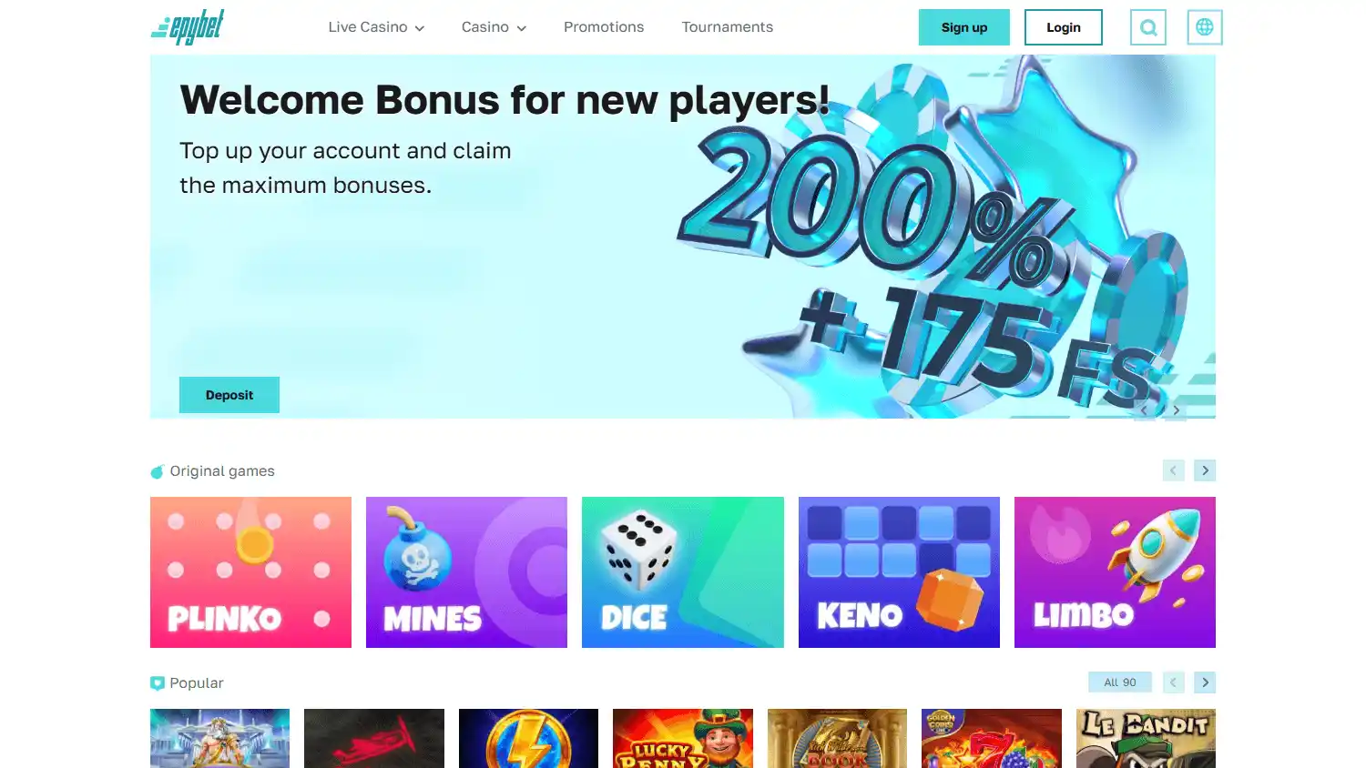 Epybet Casino screenshot 1
