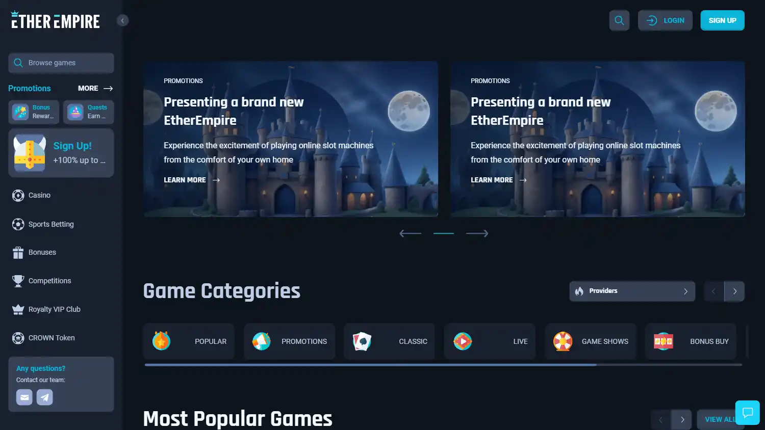 Ether Empire Casino screenshot 1