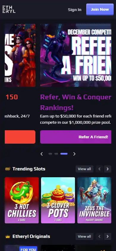 Etheryl.io Casino screenshot 4
