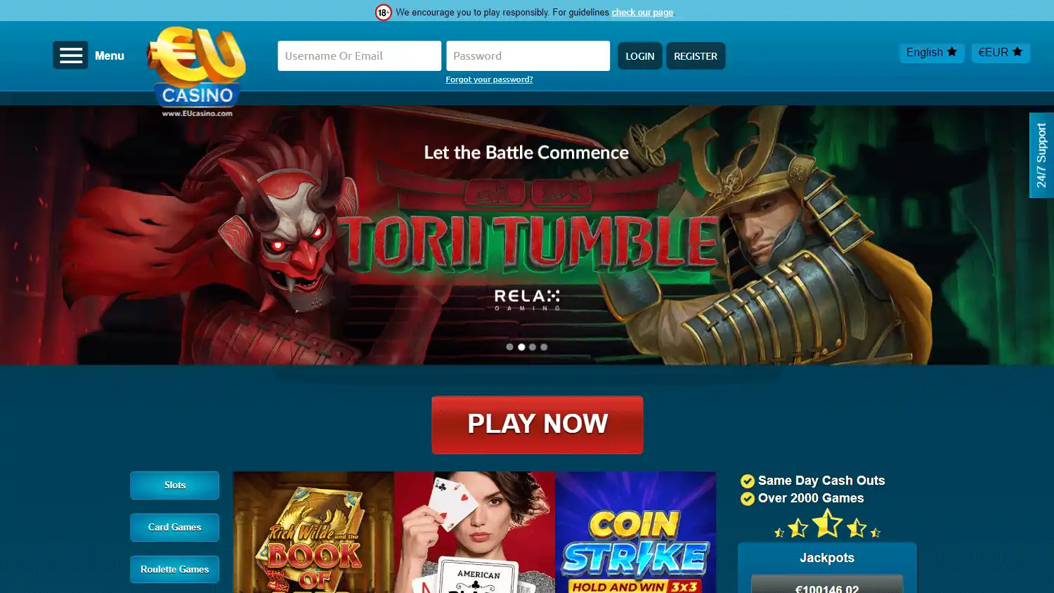 EUcasino DK screenshot 2