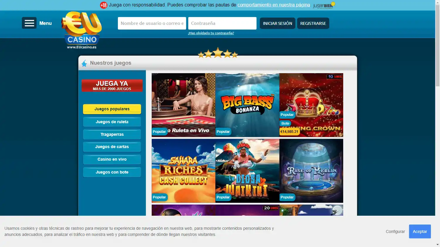 EUcasino ES screenshot 1