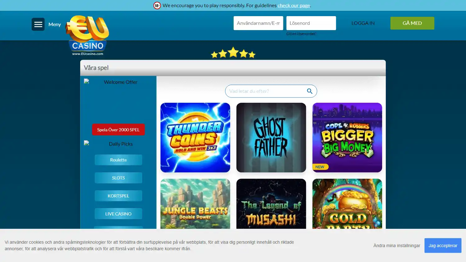 EUcasino SE screenshot 1