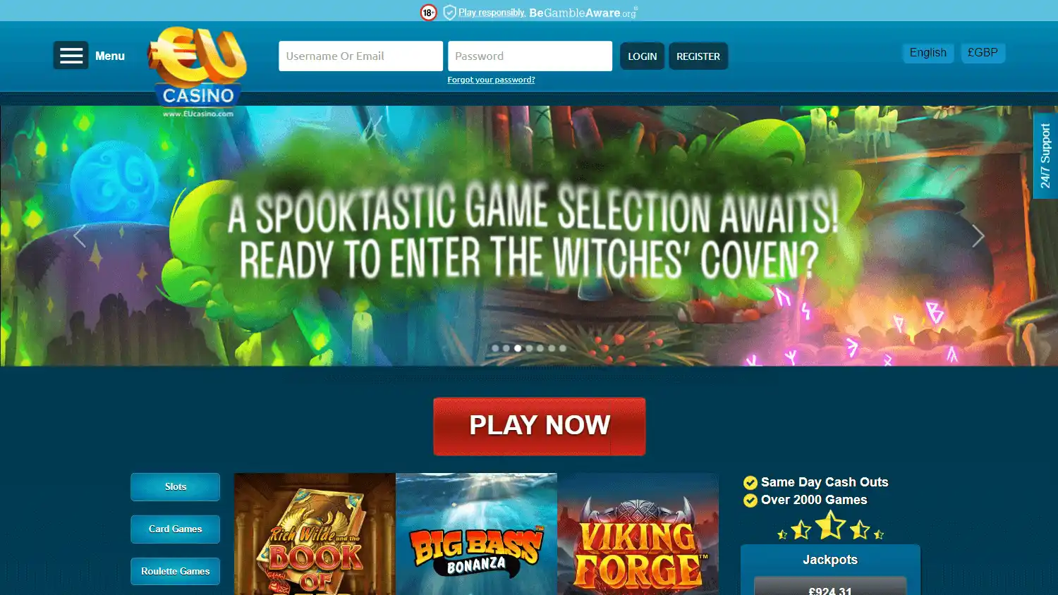 EUcasino UK screenshot 1