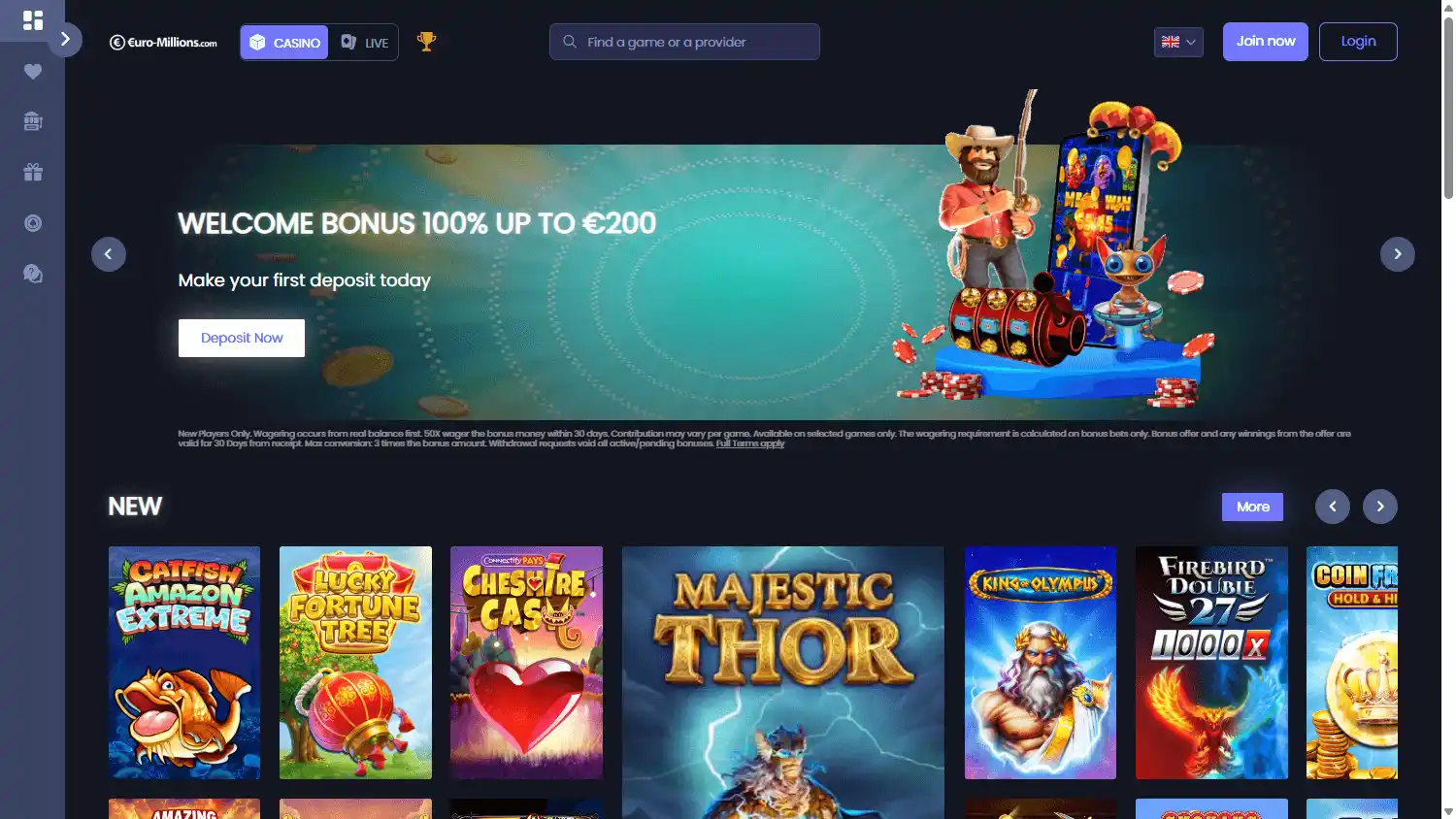 Euro-Millions.com Casino screenshot 1
