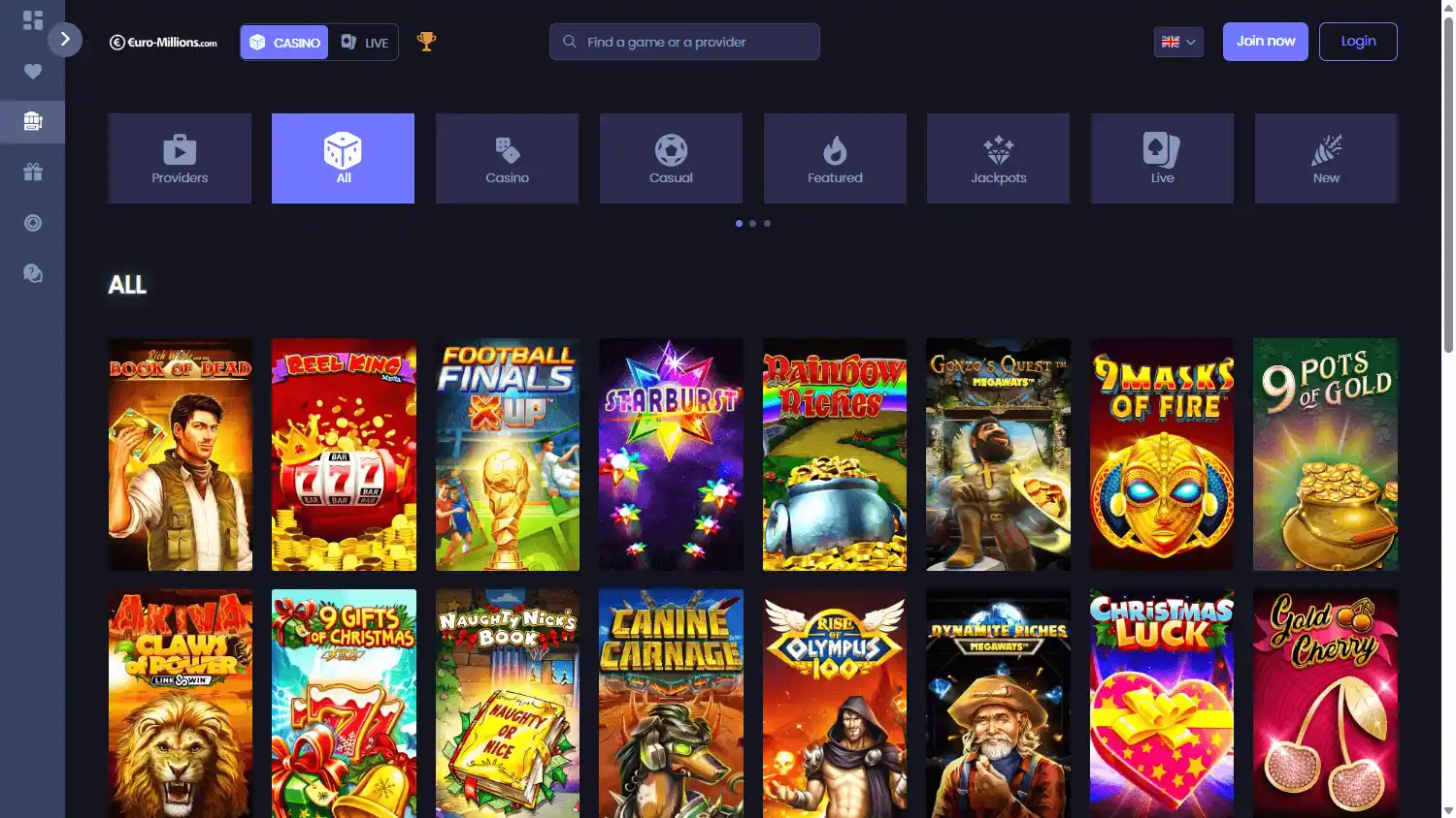 Euro-Millions.com Casino screenshot 2