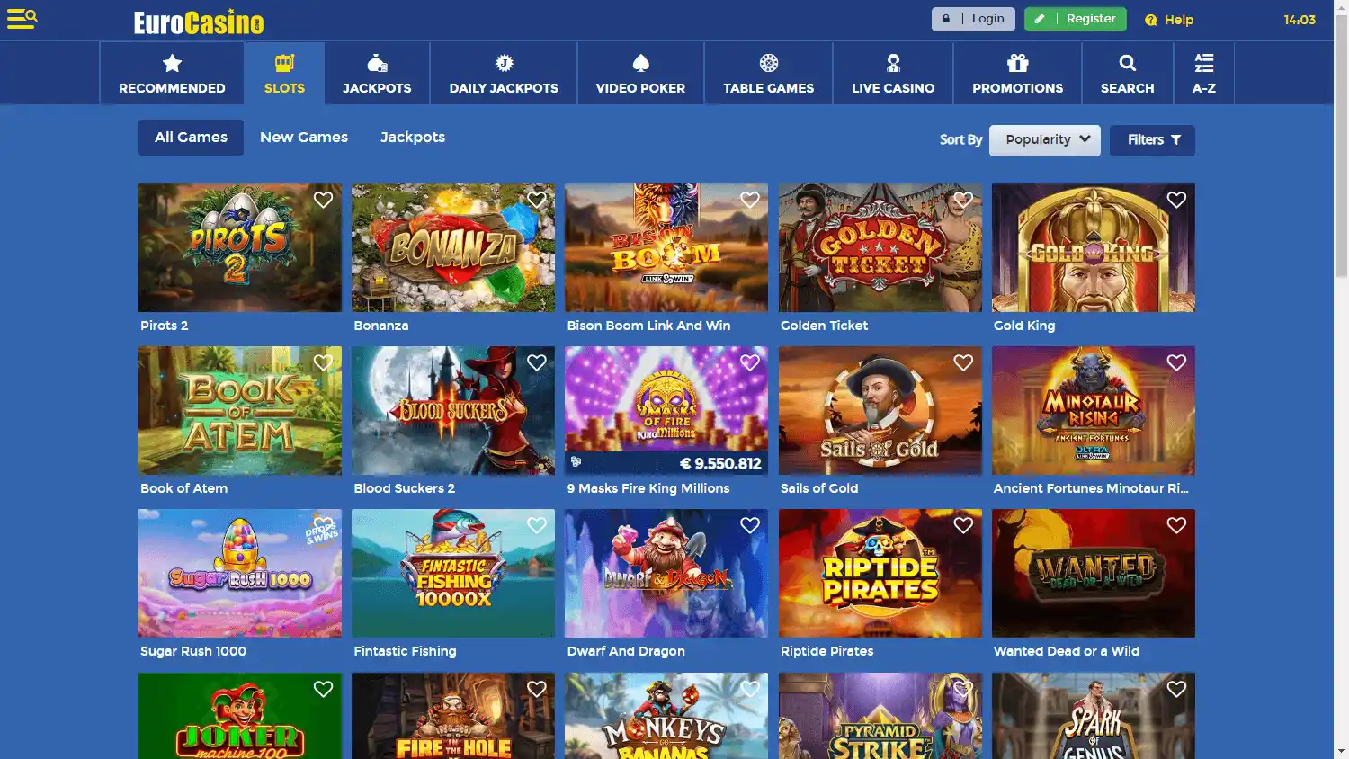 EuroCasino screenshot 2