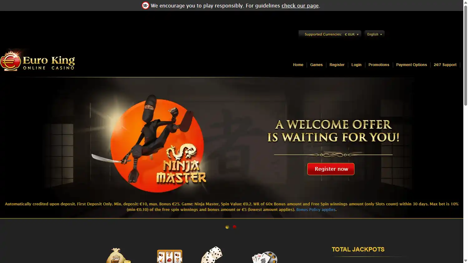 EuroKing Casino screenshot 1
