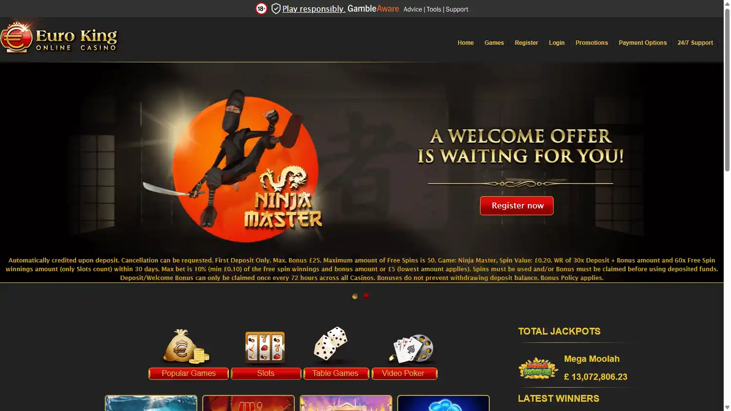 EuroKing Casino UK screenshot 1