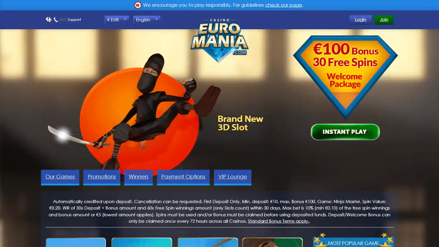 EuroMania Casino UK screenshot 2