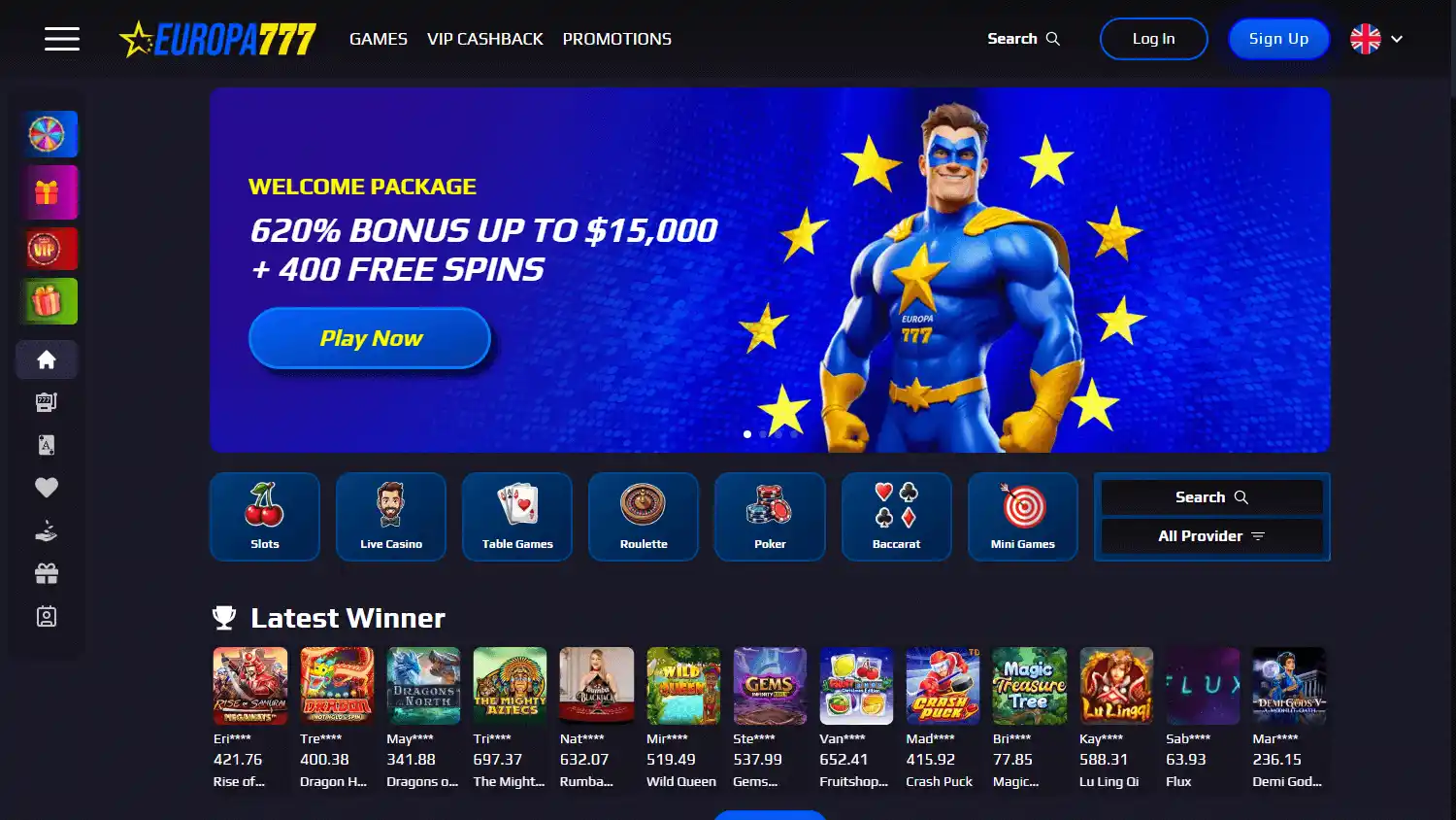 Europa777 Casino screenshot 1