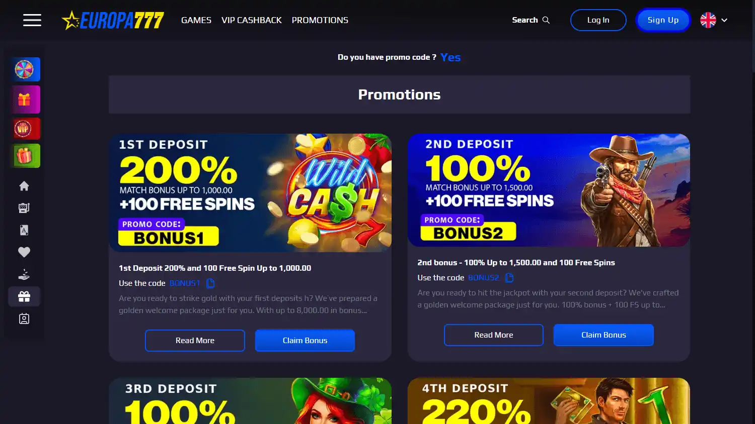 Europa777 Casino screenshot 3
