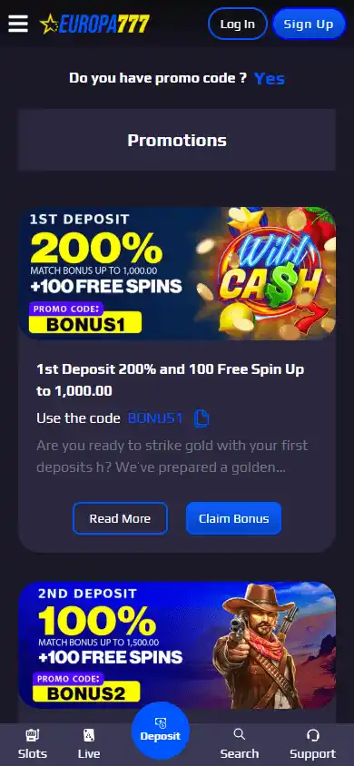 Europa777 Casino screenshot 6