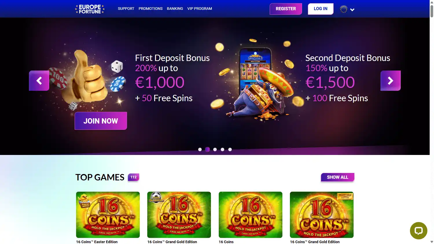 Europe Fortune Casino screenshot 1