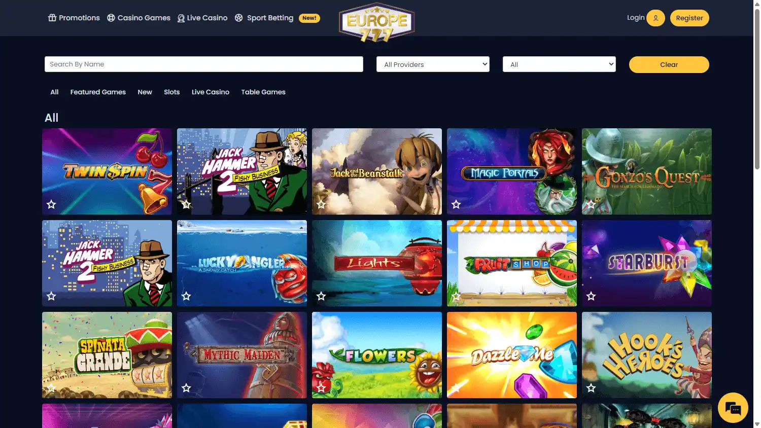 Europe777 Casino screenshot 2
