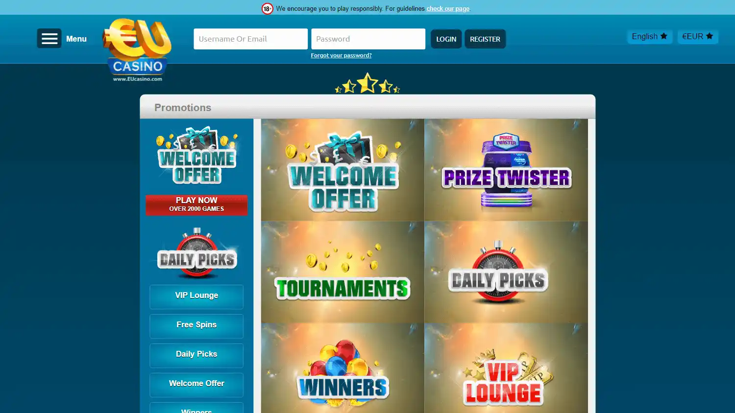 EUcasino screenshot 4