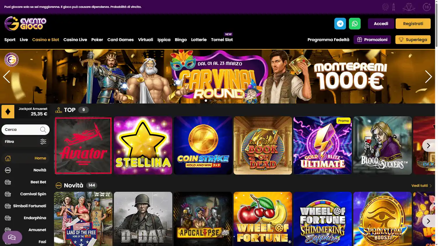 Eventogioco Casino screenshot 2