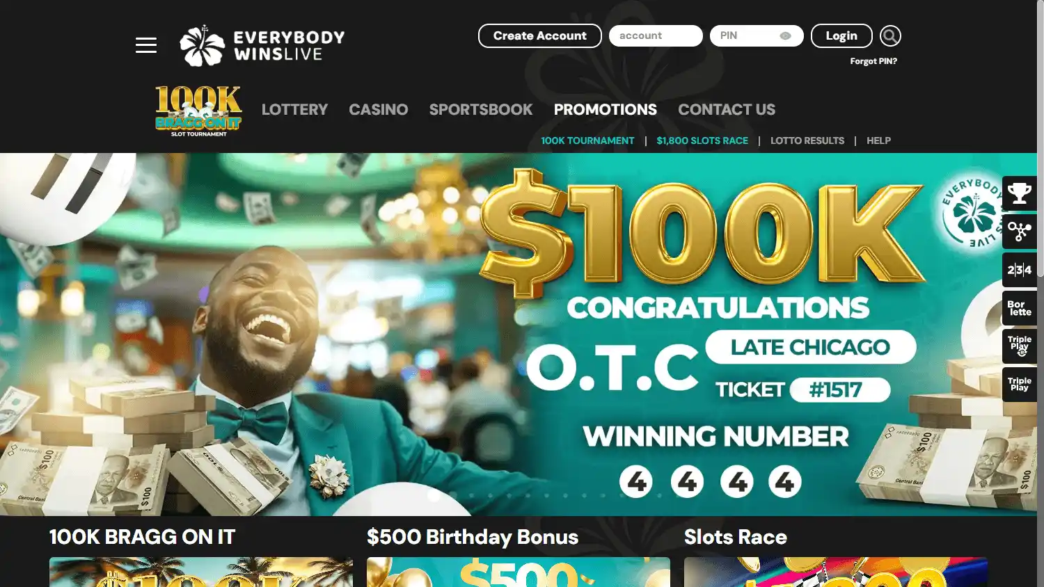 EverybodyWinsLive Casino screenshot 1