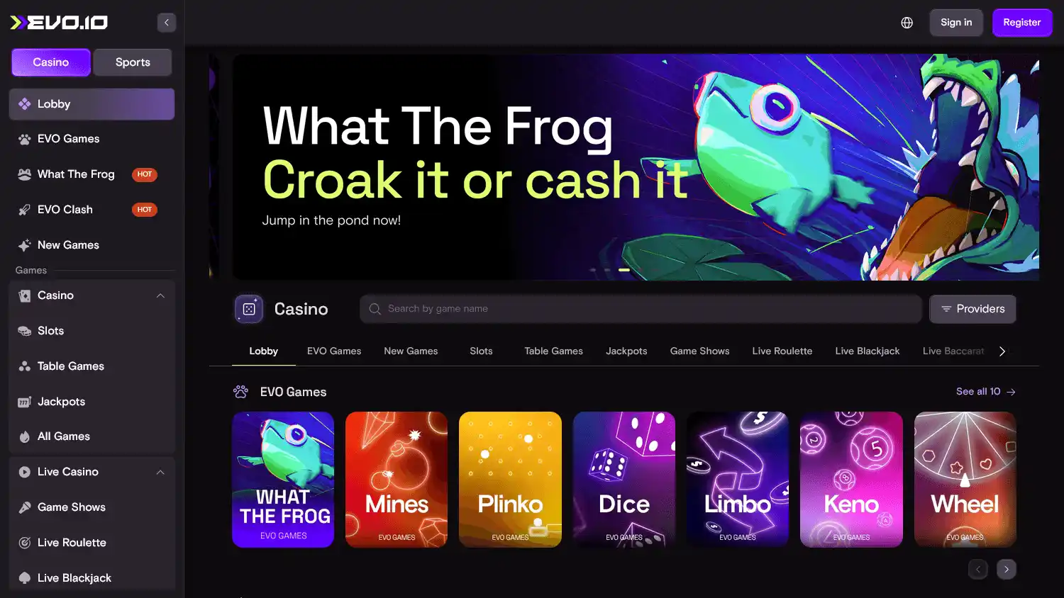 EVO Casino screenshot 1