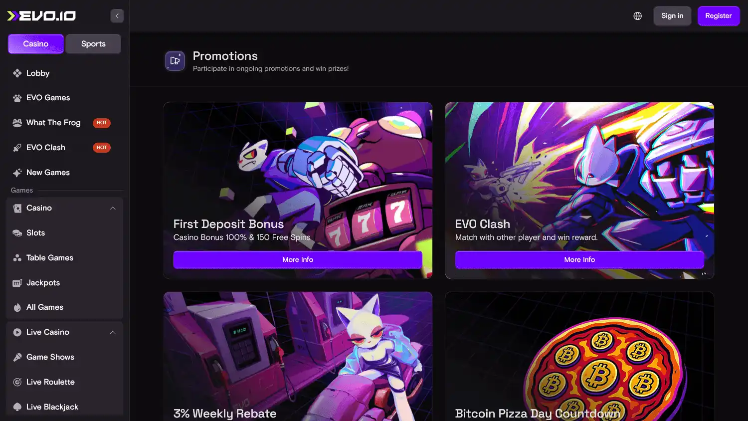 EVO Casino screenshot 3