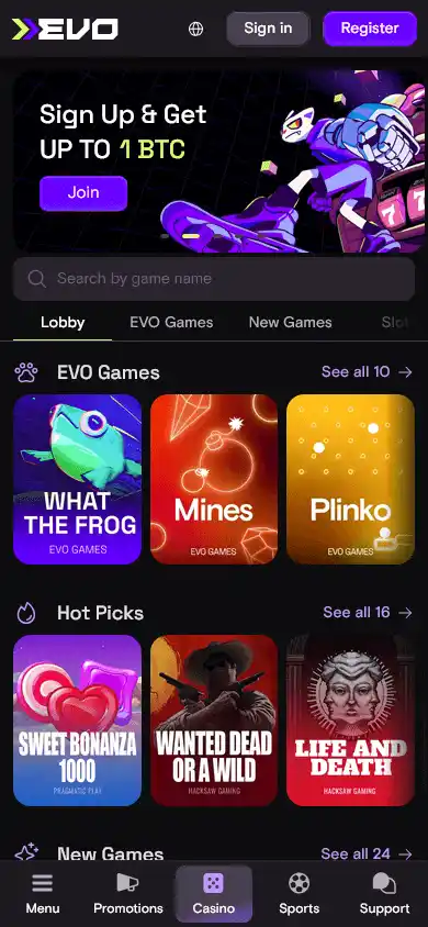 EVO Casino screenshot 4