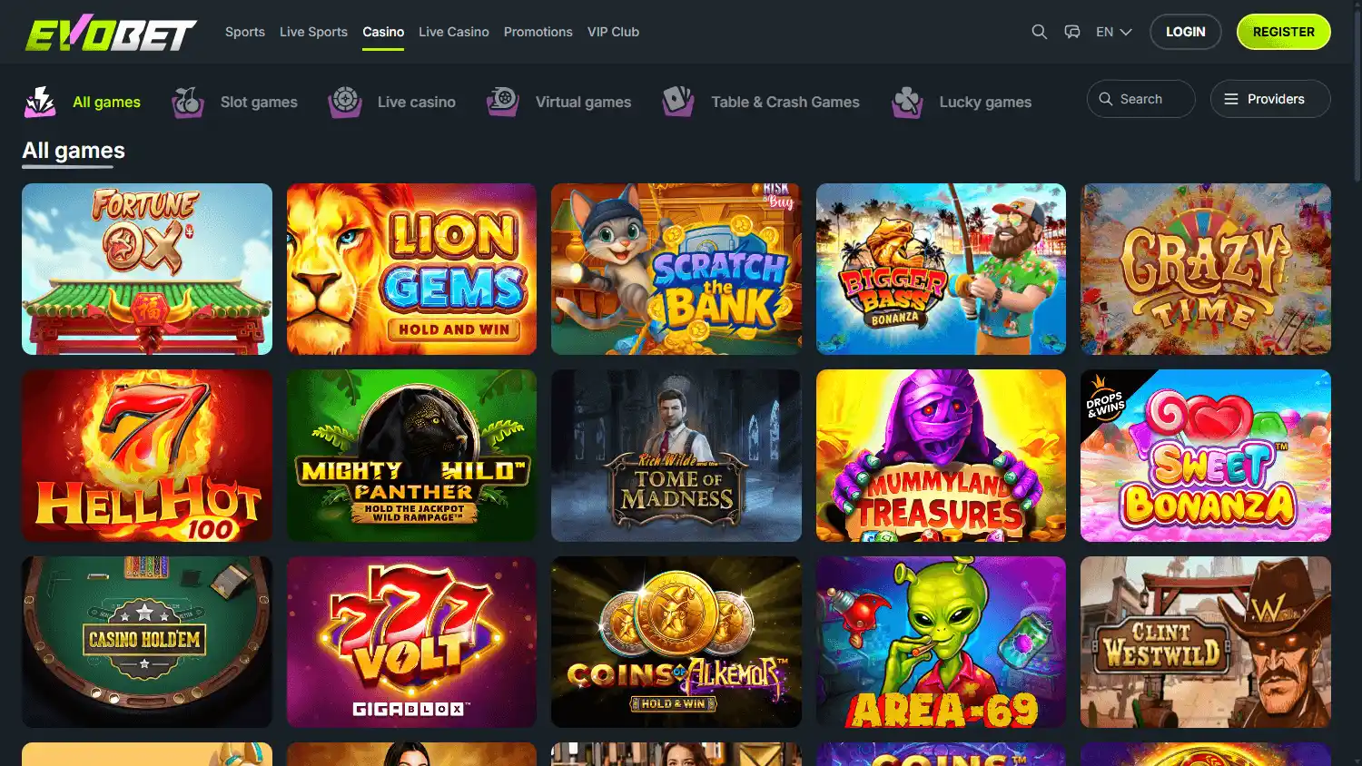 Evobet Casino screenshot 2