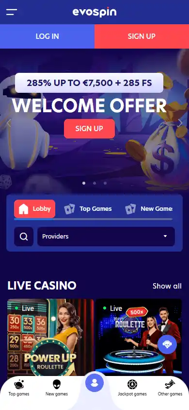 Evospin Casino screenshot 4