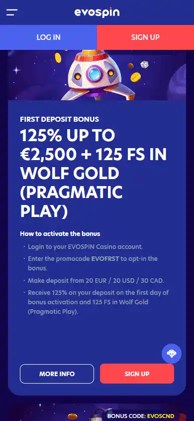 Evospin Casino screenshot 6