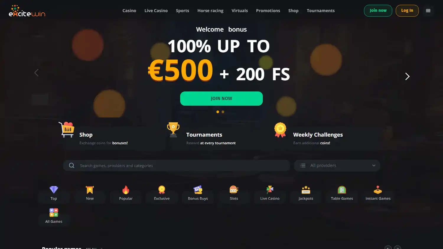 Excitewin Casino EE screenshot 2