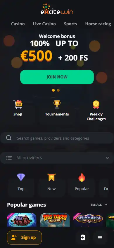 Excitewin Casino EE screenshot 5