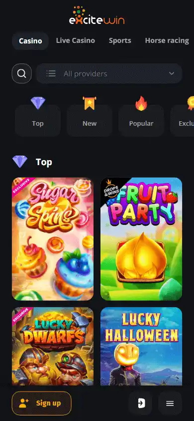 Excitewin Casino EE screenshot 6