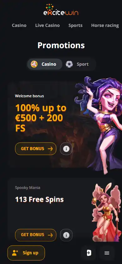 Excitewin Casino EE screenshot 7