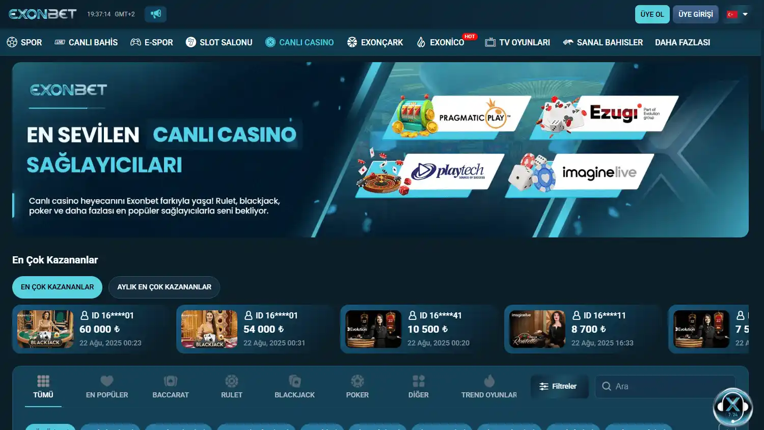 Exonbet Casino screenshot 2